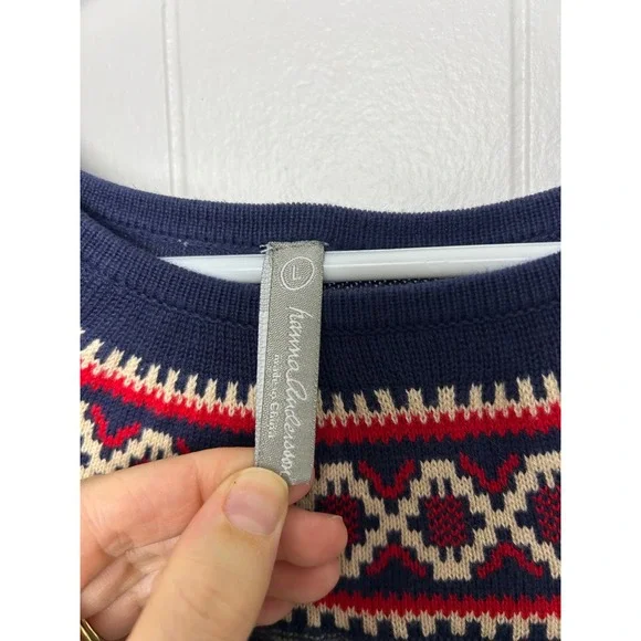 Hanna Andersson Dress Women's L Striped Knit Long Sleeve cotton‎ winter nordic - Picture 3 of 8